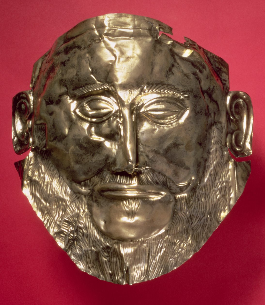 Replica of the Mask of Agamemnon, Mycenaean, c.16th century BC by Mycenaean