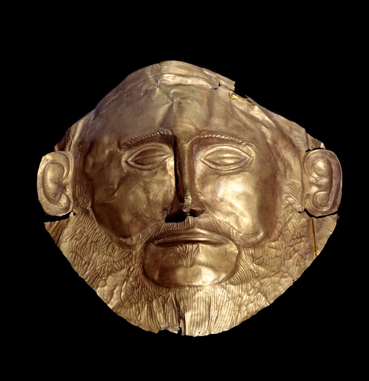 The Mask Of Kng Agamemnon, Bronze Sculpture, Mycenaean Kng Funerary