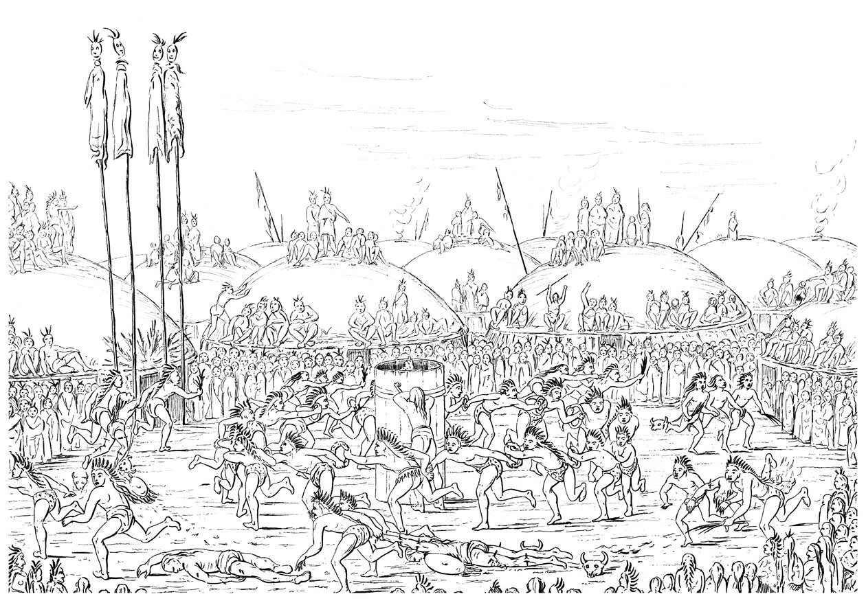 Religious Ceremony, Mandan Village by Myers and Co