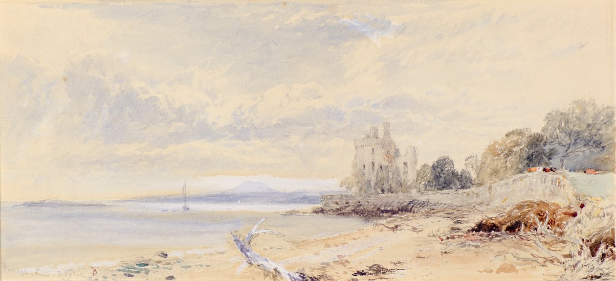 Barnbogle Castle, Firth of Forth by Myles Birket Foster