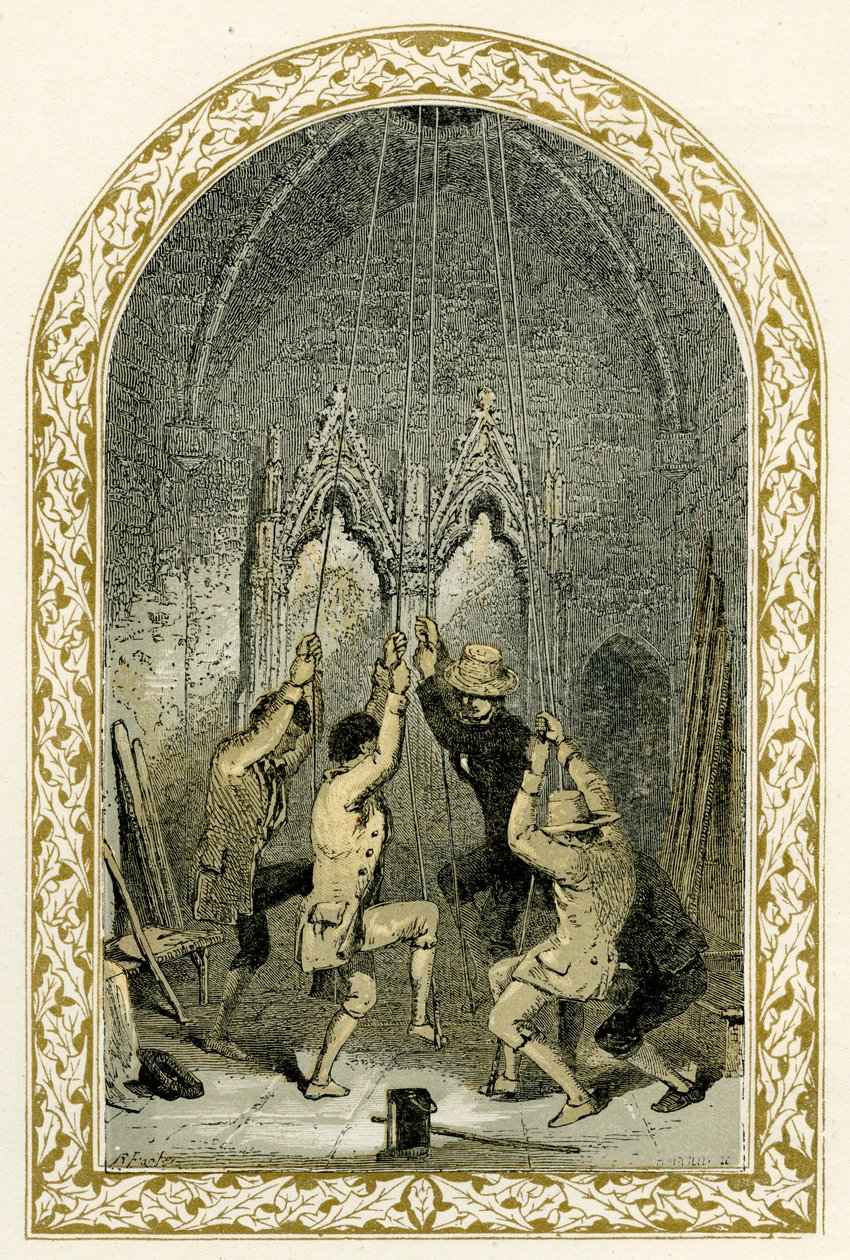 Bell ringers - illustration by Birket Foster by Myles Birket Foster