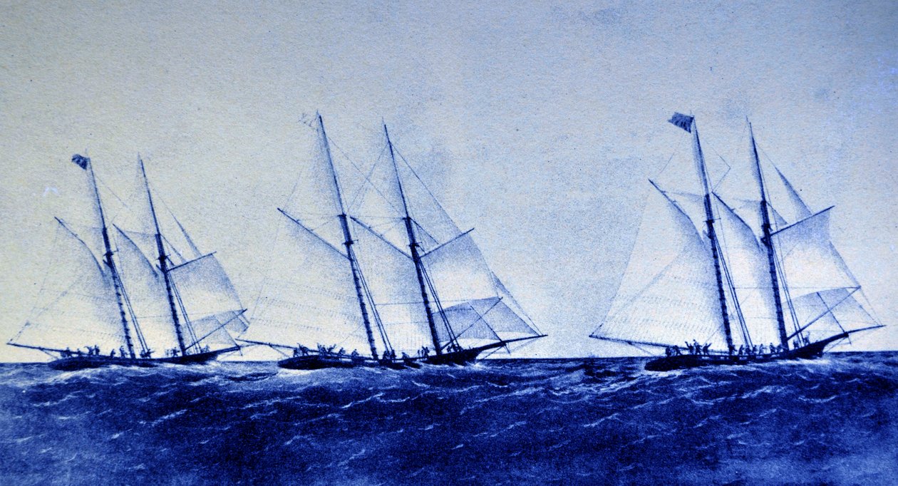 The Great Ocean Yacht Race Between the Henrietta, Fleetwing & Vesta by N. and Ives, J.M. Currier