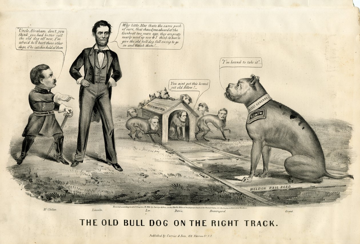 The Bull Dog on the Right Track by N. and Ives, J.M. Currier