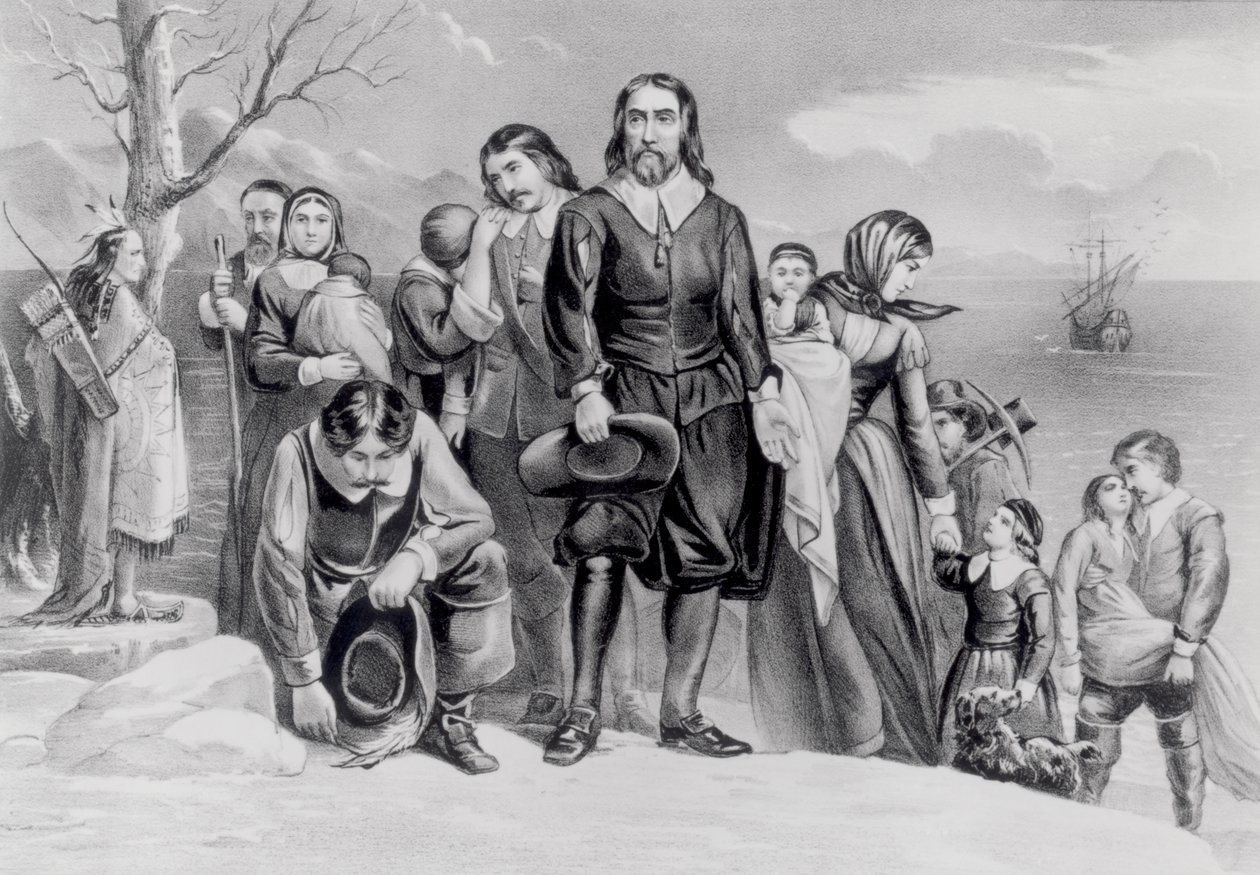 The Landing of the Pilgrims at Plymouth, Mass. Dec. 22nd, 1620 by N. and Ives, J.M. Currier