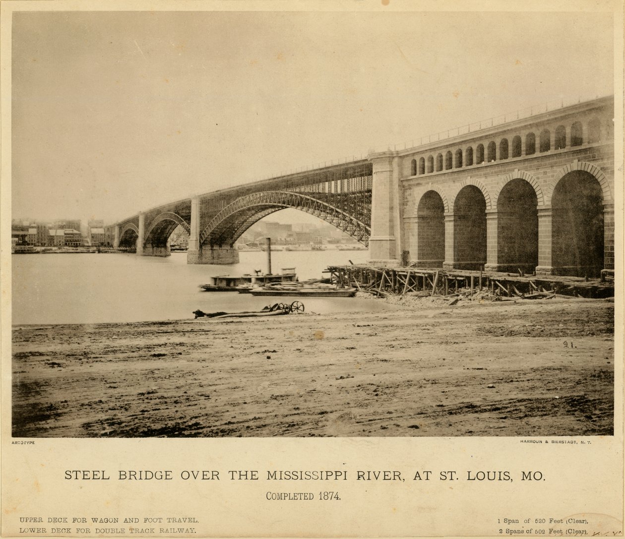 Steel Bridge over the Mississippi River by NY Harroun and Bierstadt