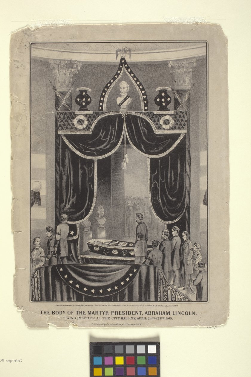 Body Of The Martyr President, Abraham Lincoln by N. and Ives J.M. (1824 95) Currier