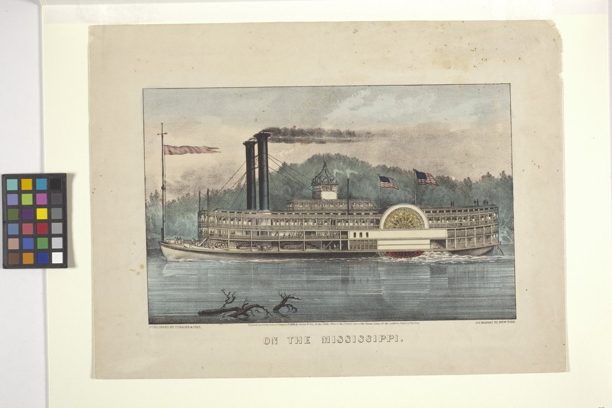 On the Mississippi by N. and Ives J.M. (1824-95) Currier