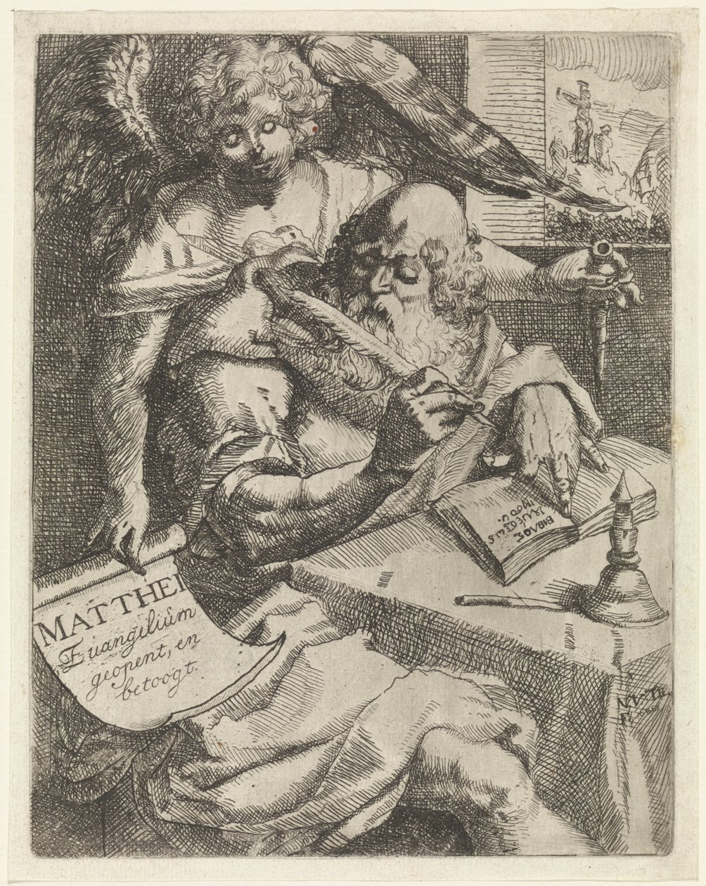 Matthew the Evangelist (title on object) by N. van Til