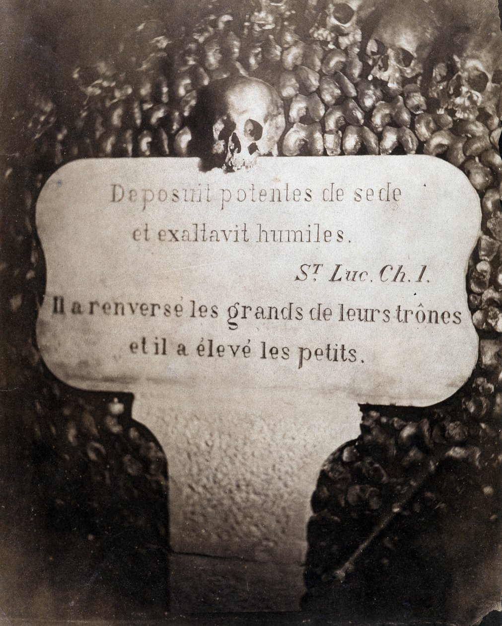 The ossuaries of the catacombs of Paris by Nadar