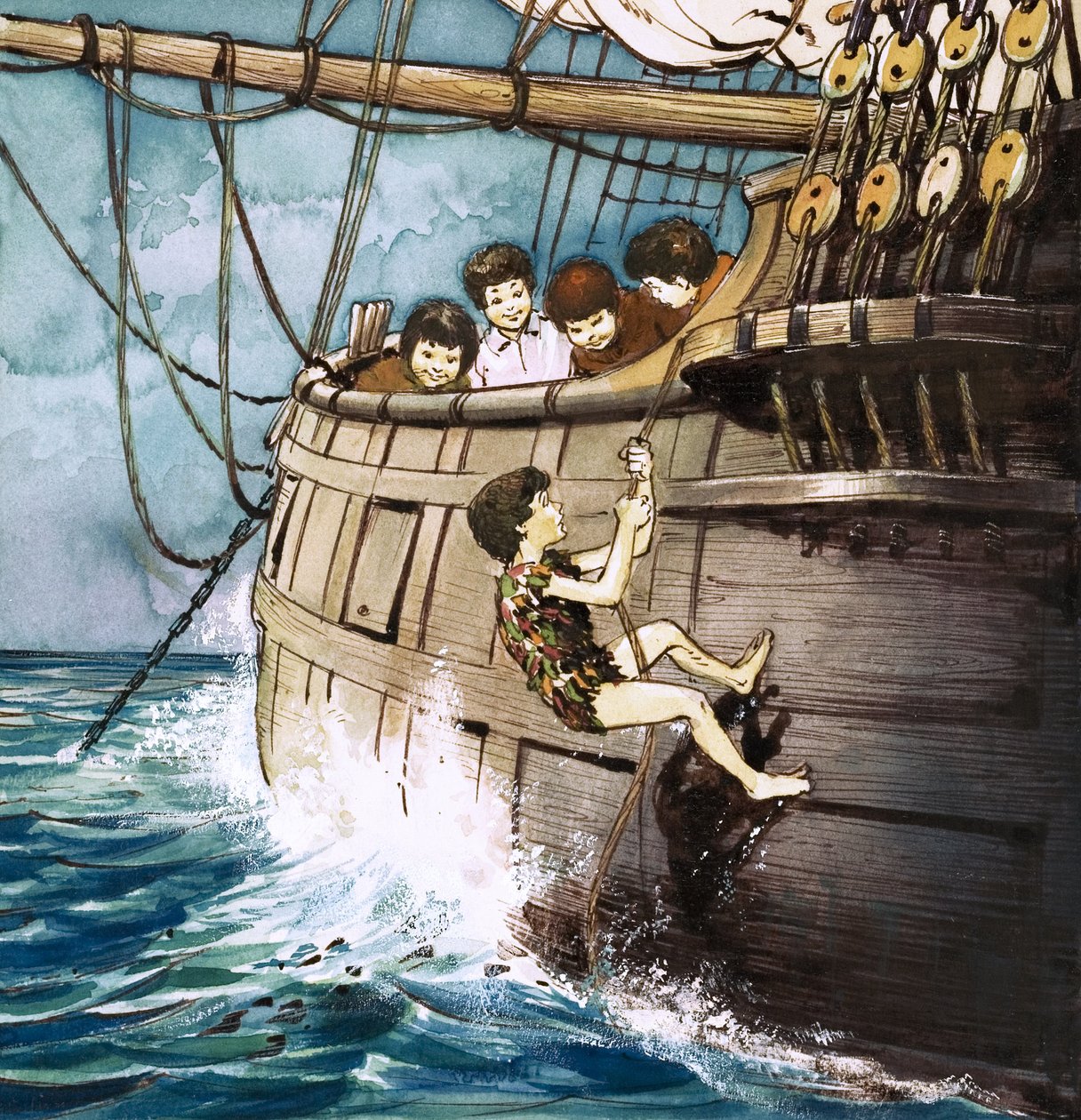 Peter Pan Climbing Aboard, Illustration from 