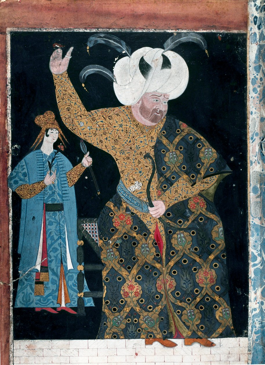 Portrait of Sultan Selim II called the Drunk or Sari the Blond (1524-1574) by Nakkep called Nigari Reis Haydar