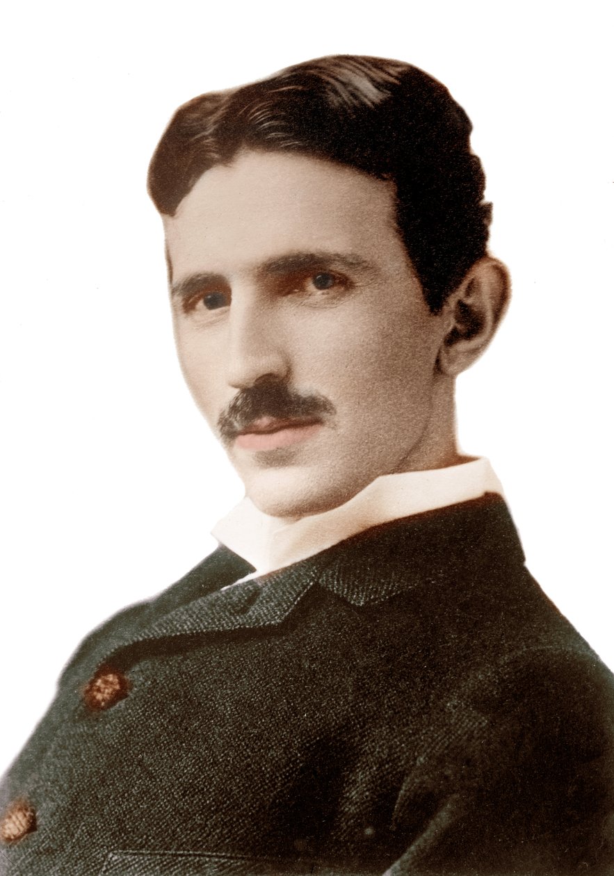 Portrait of Nikola Tesla - Croatian-born Serb engineer, physicist and inventor - Photography by Napoleon Sarony 1890 by Napoleon Sarony