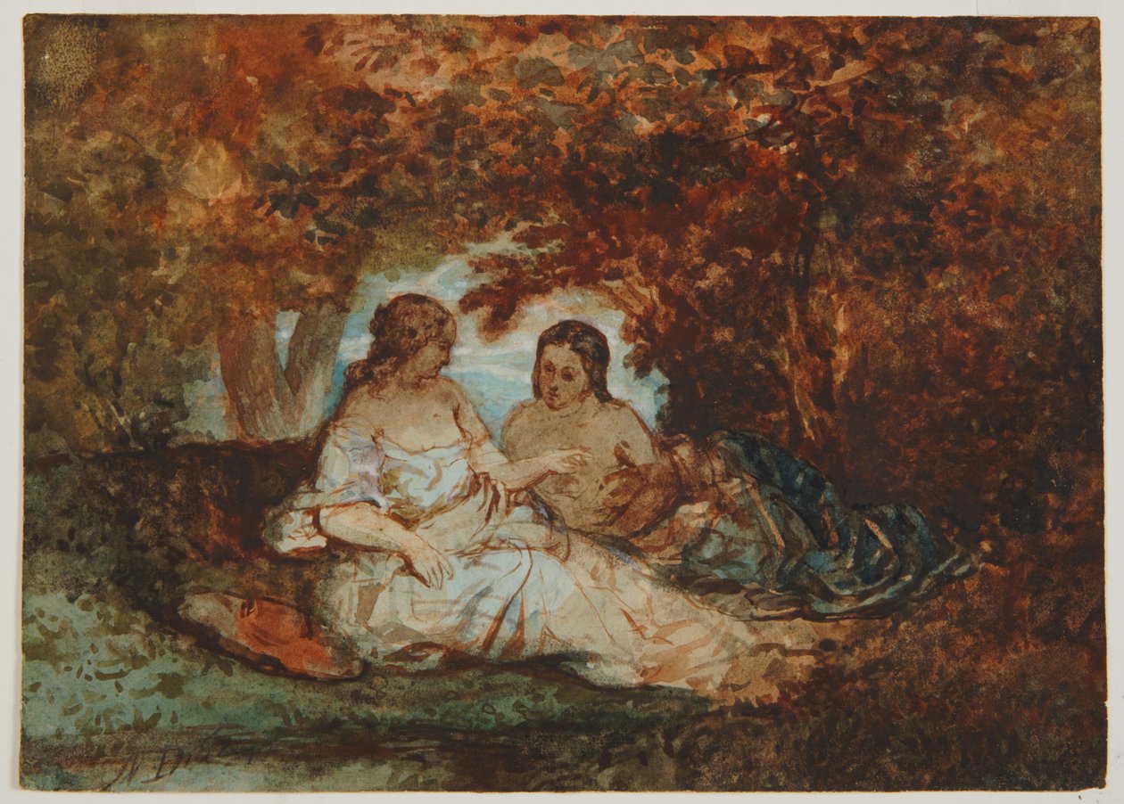 Woodland Scene by Narcisse Virgile Diaz de la Peña