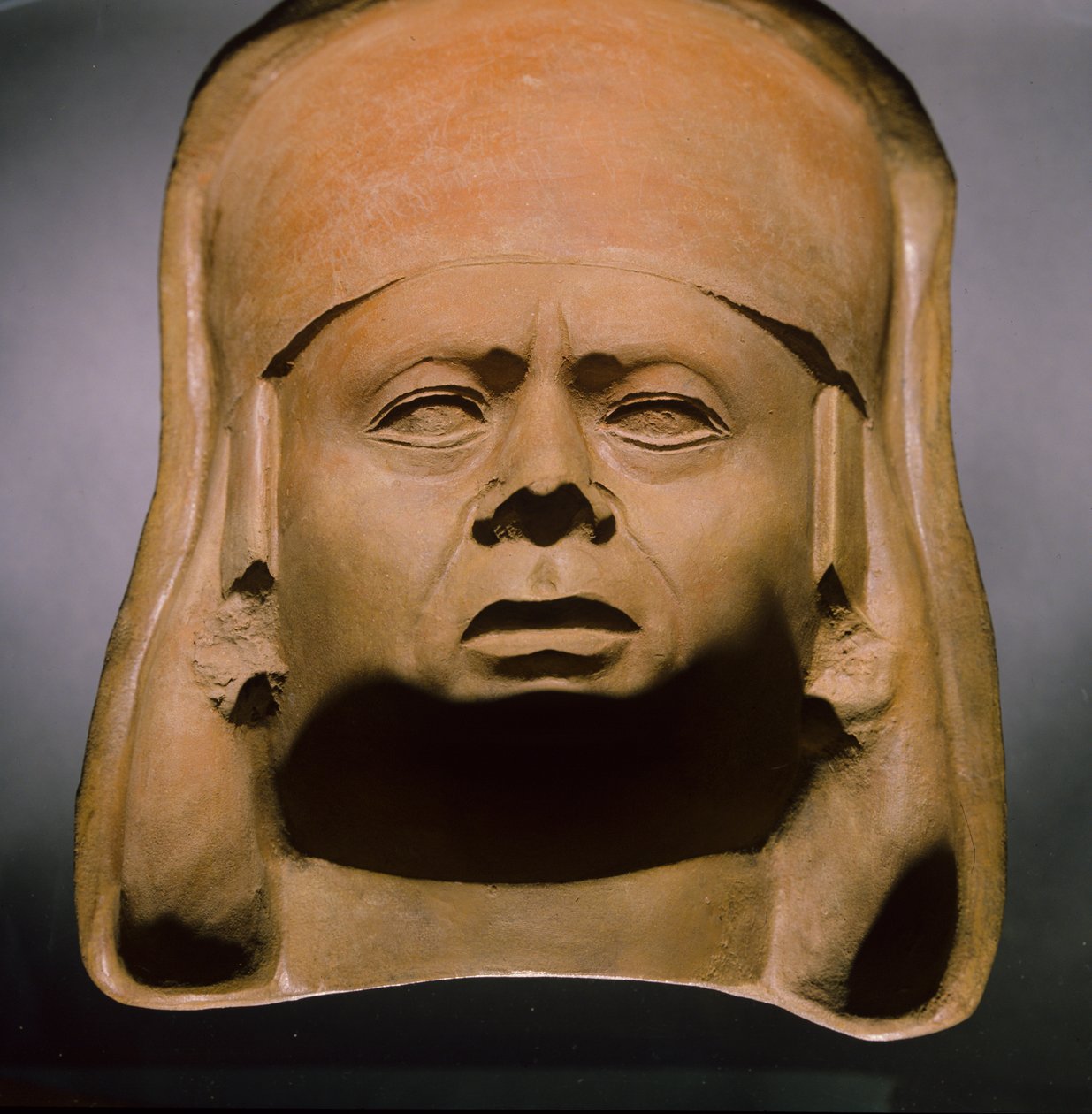 Moche clay mold to cast ceramic of a man