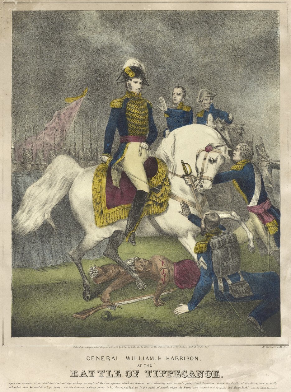 General William H. Harrison at the Battle of Tippecanoe by Nathaniel Currier