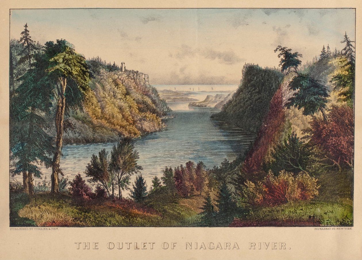 The Outlet of the Niagara River by Nathaniel Currier