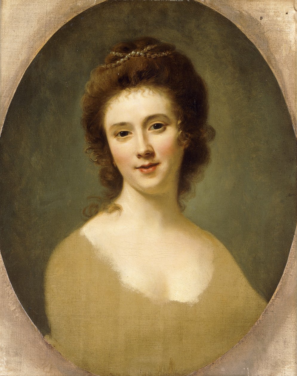 Portrait of Miss Sunning, head and shoulders by Nathaniel Hone