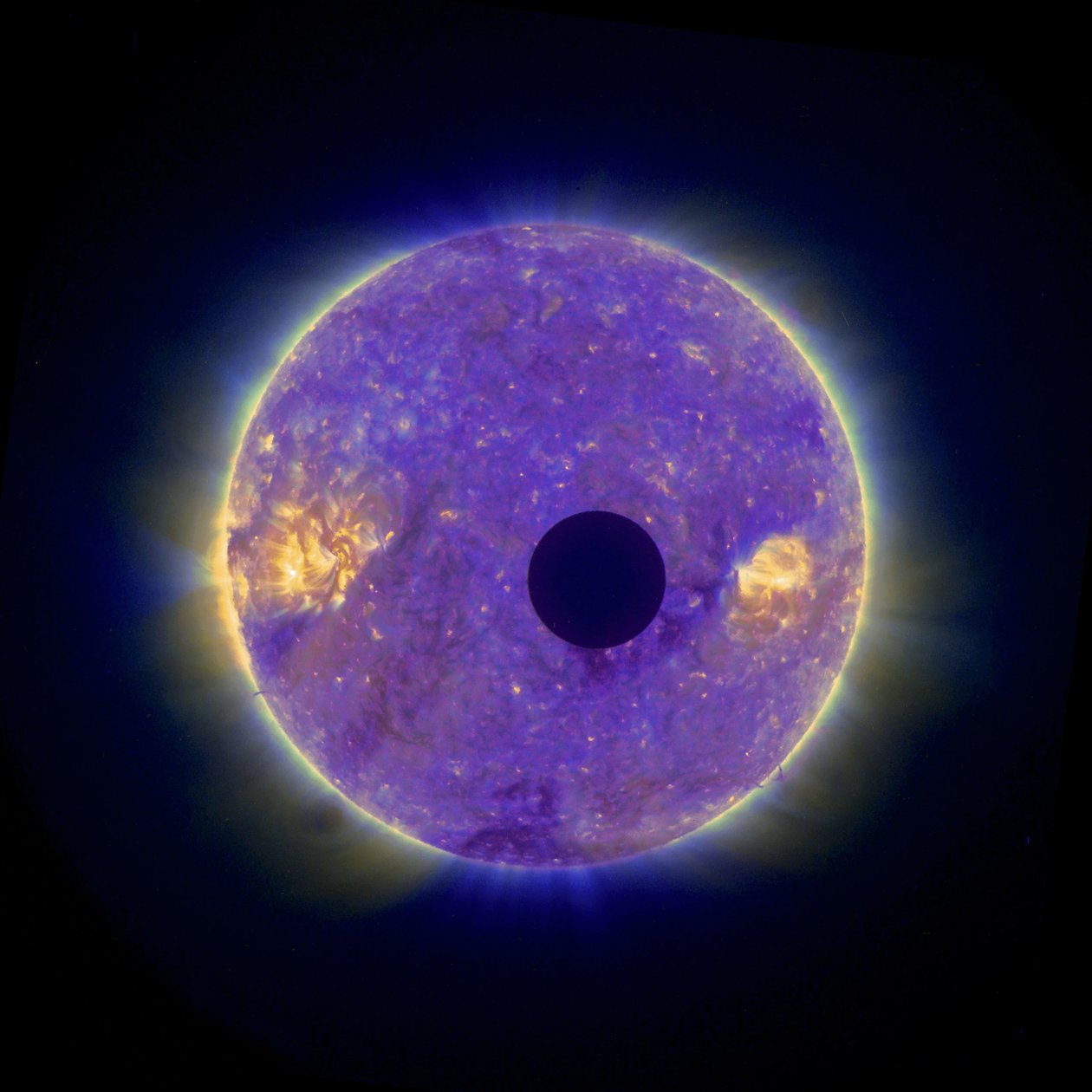 Solar Eclipse: Moon passing in front of the Sun 25 February 2007, showing solar corona. Image taken from space by the STEREO-B by National Aeronautics and Space Administration National Aeronautics and Space Administration