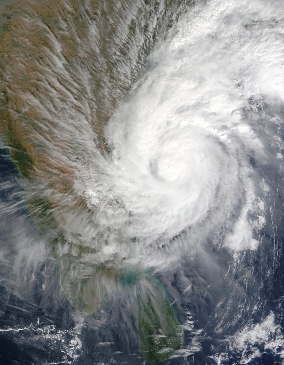 Southeast Indian State of Andhra Pradesh raked by Tropical Cyclone 03B in early 16 December 2003. The storm