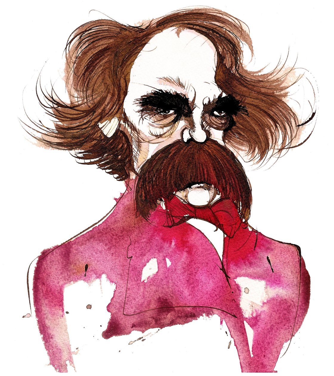 American writer Nathaniel Hawthorne; caricature by Neale Osborne