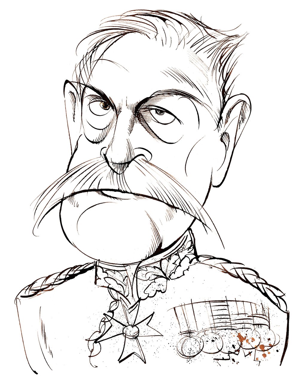 British Field Marshall, First Earl Haig of Bernersyde (1861-1928); caricature by Neale Osborne