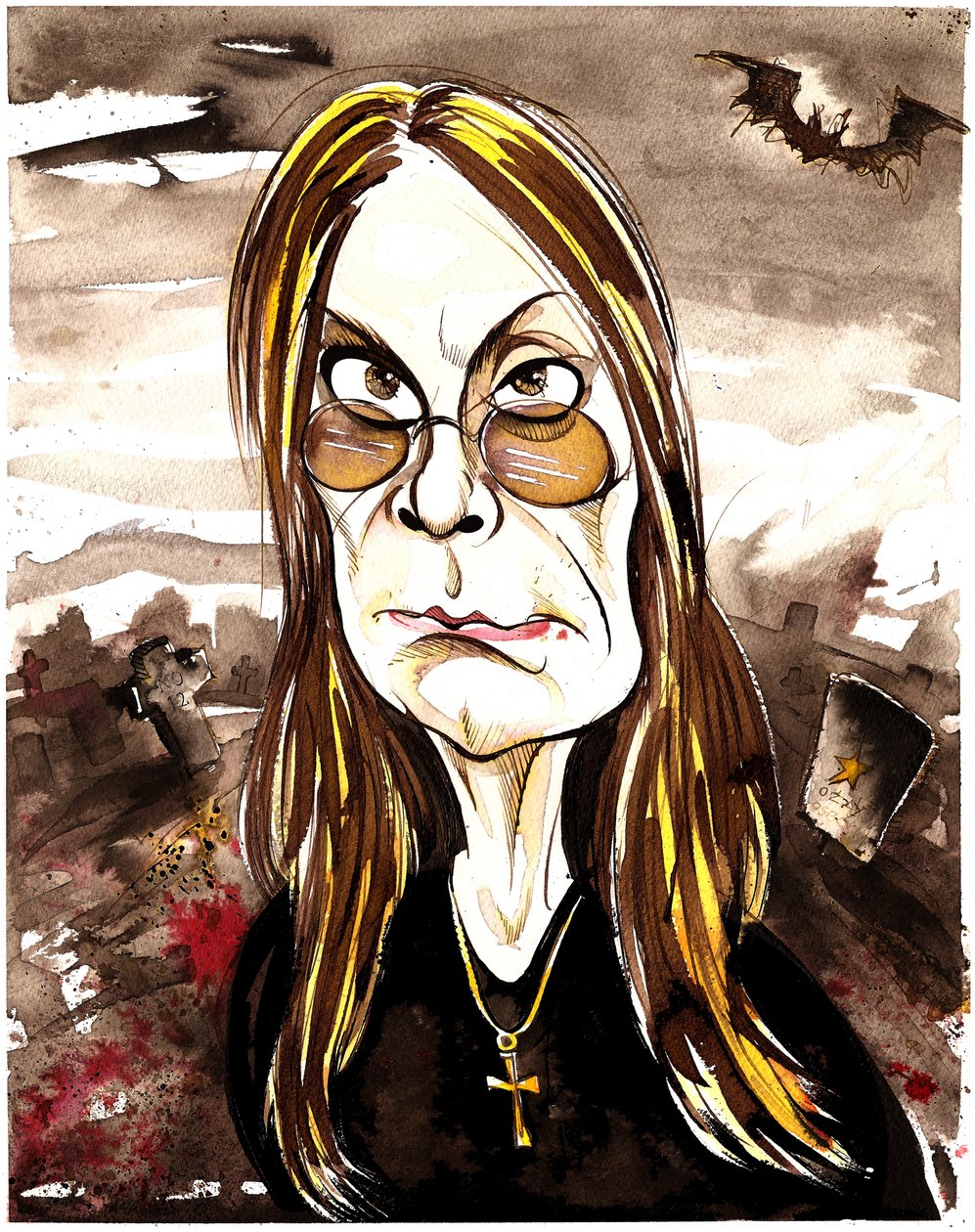 Ozzy Osbourne (colour caricature) by Neale Osborne
