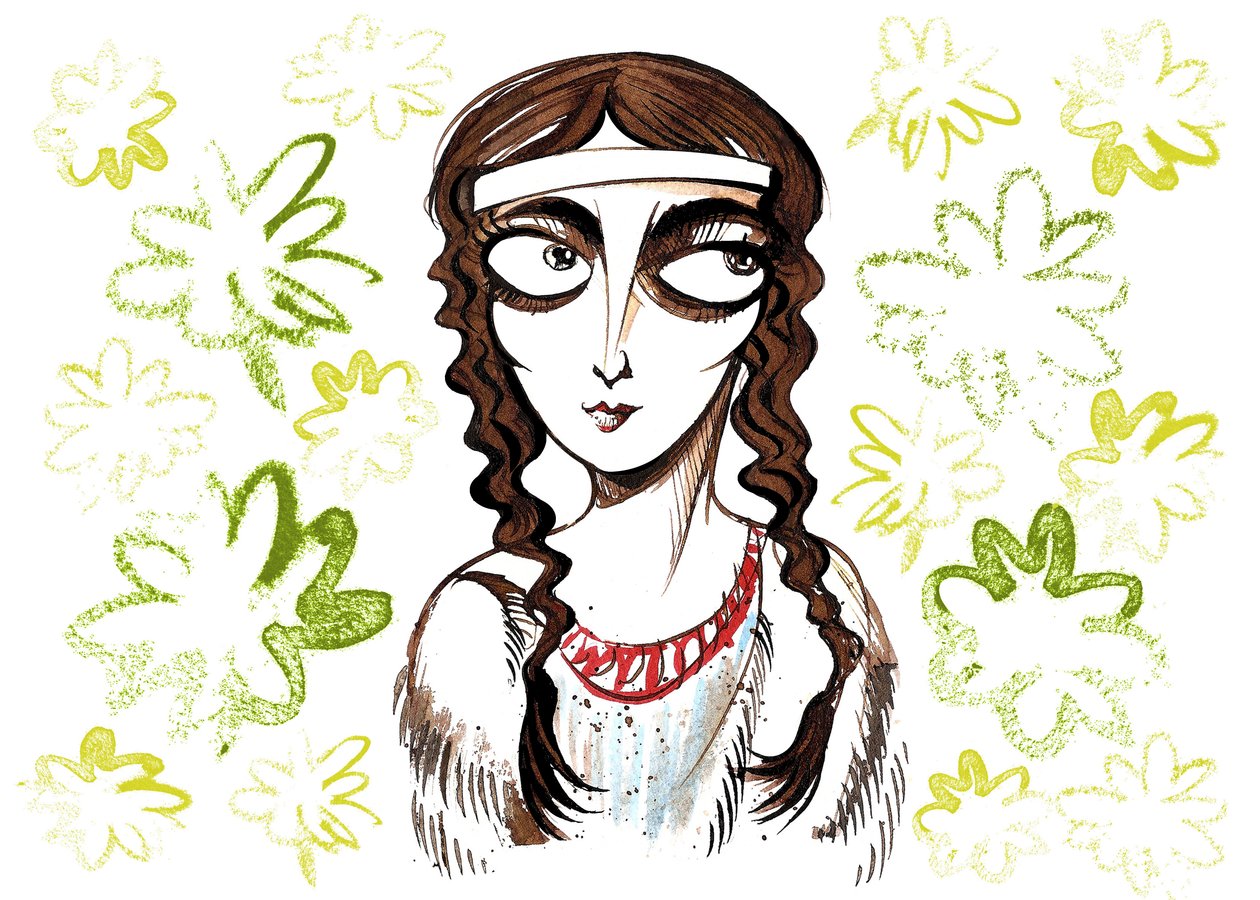 Pocahontas, Native American princess and folk heroine, personal name Matoaka, born near the colonial settlement of Jamestown, Virginia by Neale Osborne