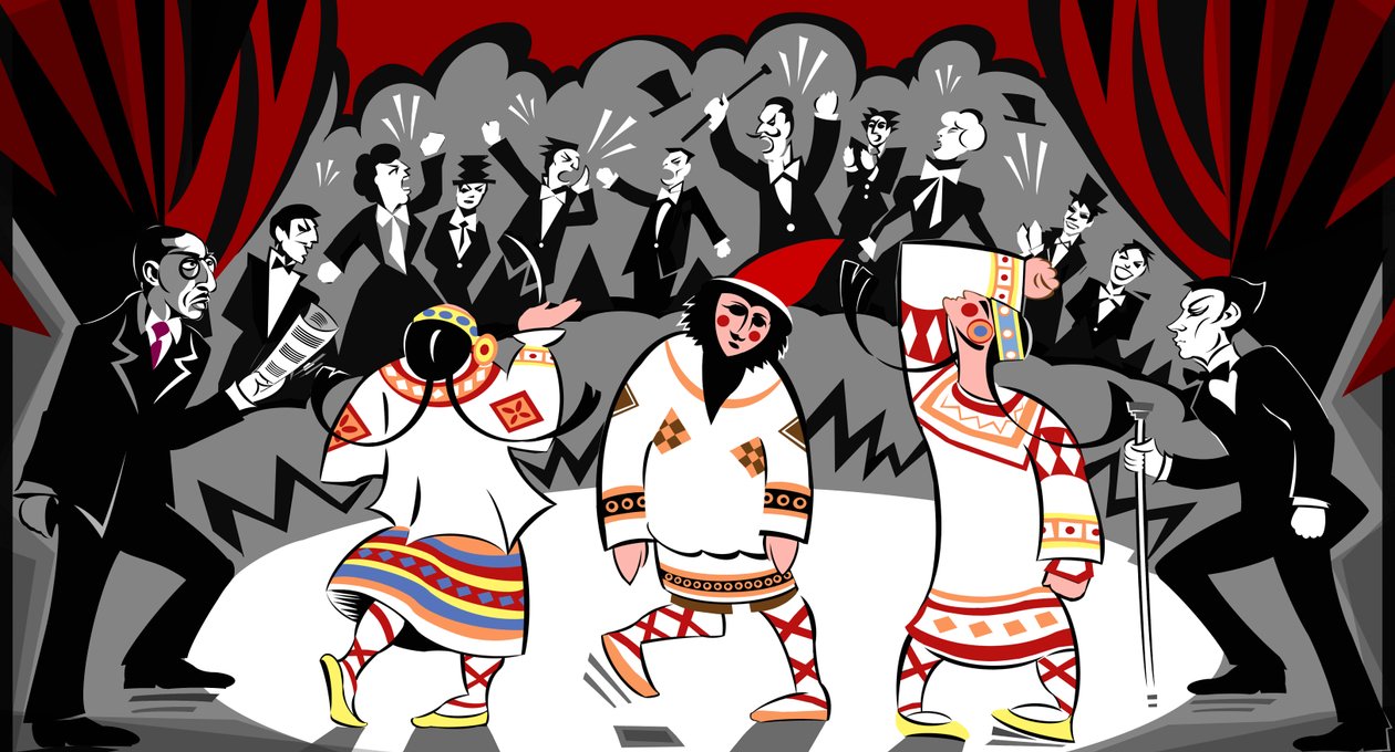 The Rite of Spring - illustration of first performance on 29 May 1913 by Neale Osborne