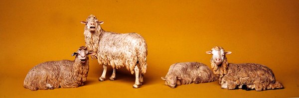 Sheep, from the Christmas Creche and tree by Neapolitan School