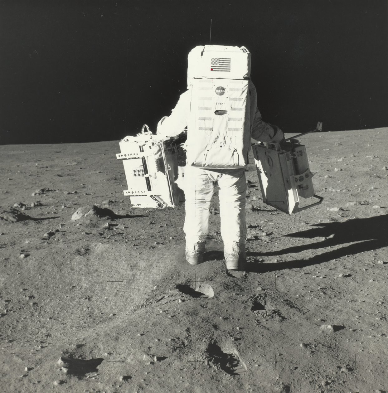 Buzz Aldrin on the Moon with Components of the Early Apollo Scientific Experiments Package, 1969 by Neil Armstrong
