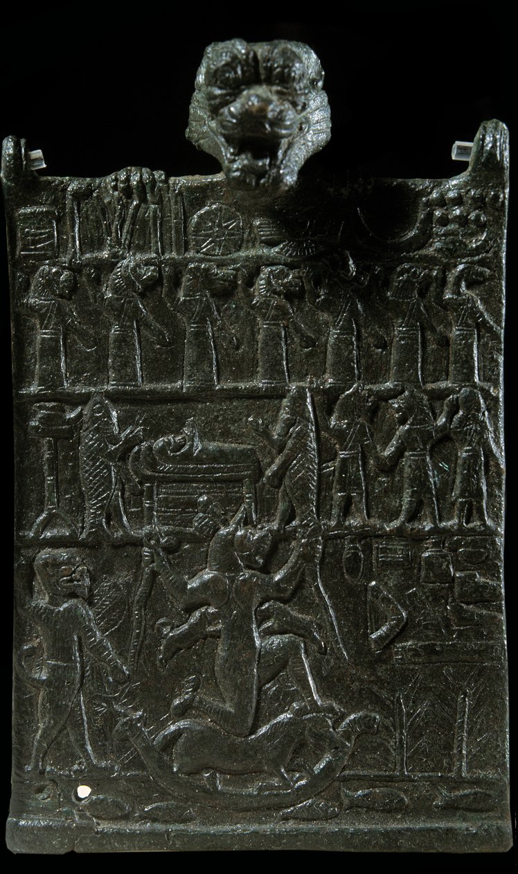 Mesopotamia: bronze conjuration plaque against the demonic deity Lamashtu by Neo-Assyrian Neo-Assyrian
