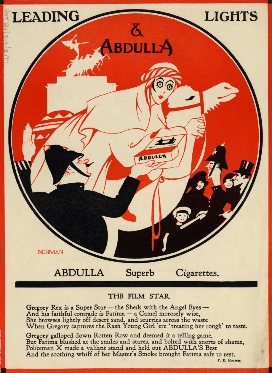 Abdulla Cigarettes, 1920s by Nerman