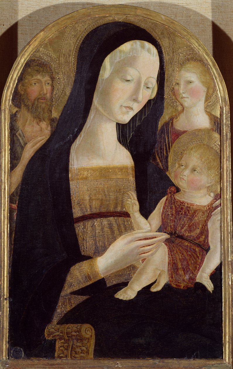 Madonna and Child with Saints John the Baptist and Mary Magdalene by Neroccio di (1447 1500) Landi