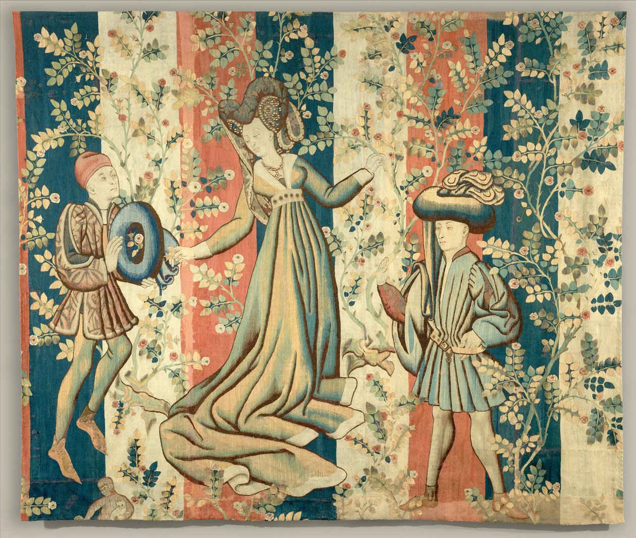 Courtiers in a Rose Garden: A Lady and Two Gentlemen, c.1440-50 by Netherlandish School