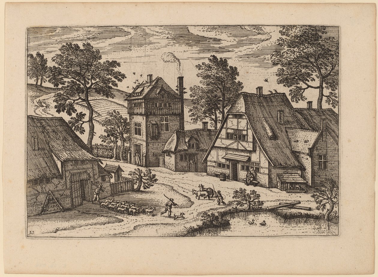 Village with Pond by Netherlandish 16th Century
