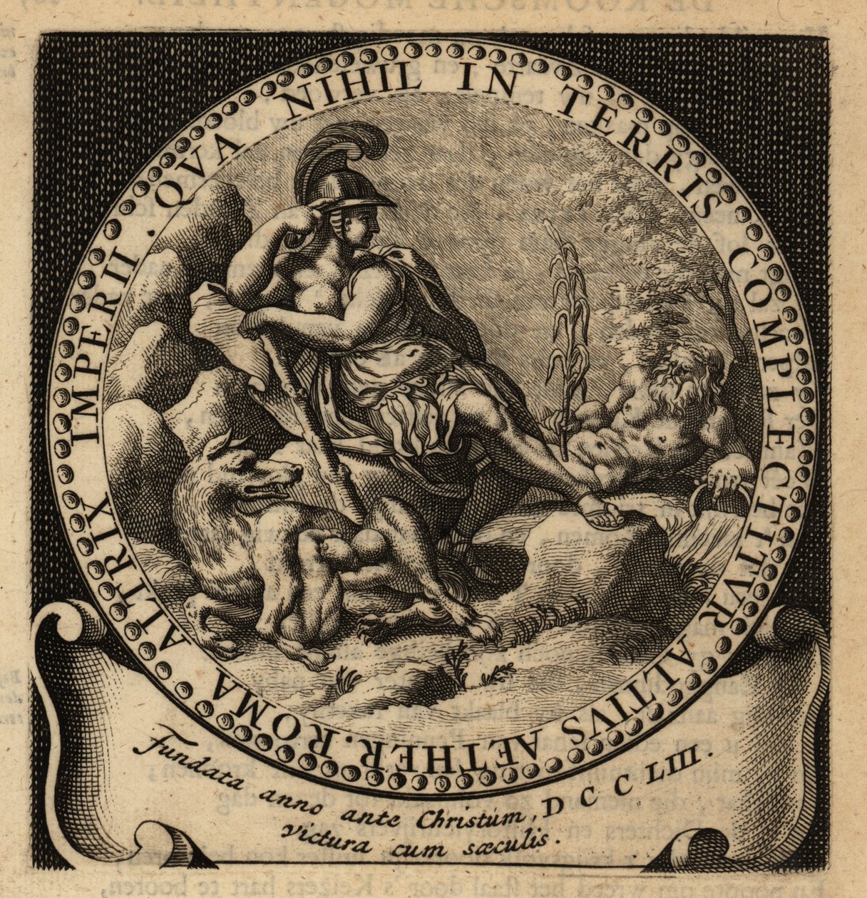 Allegorical figure of the Roman Empire, Romulus and Remus by Netherlandish School