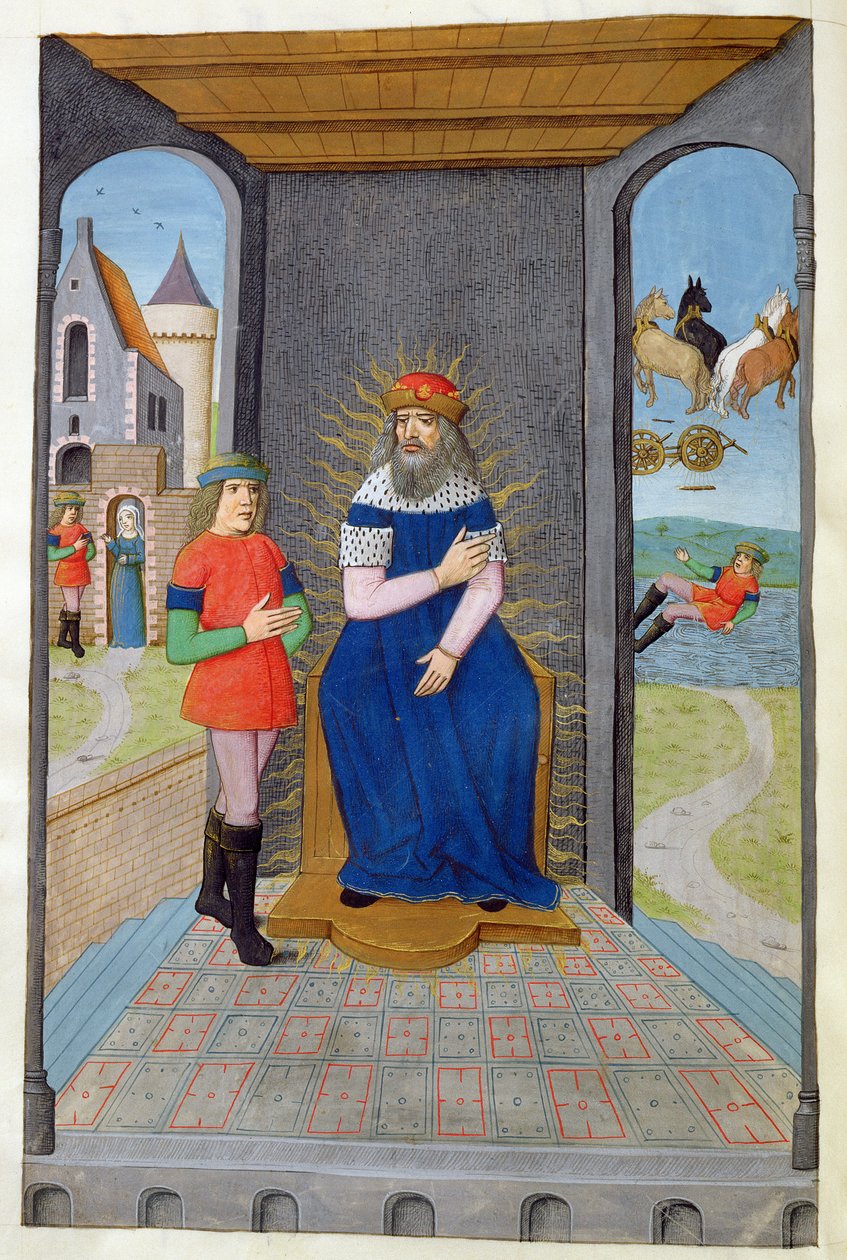 Phaeton borrows a chariot from his father and is killed, from Metamorphoses 2 by Ovid by Netherlandish School