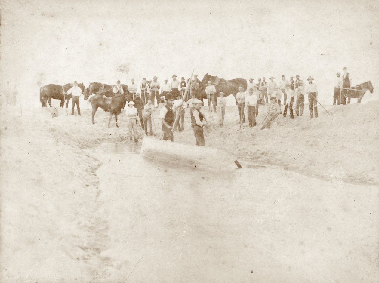 The opening of Waipu rivermouth, late 1880s by New Zealander Photographer