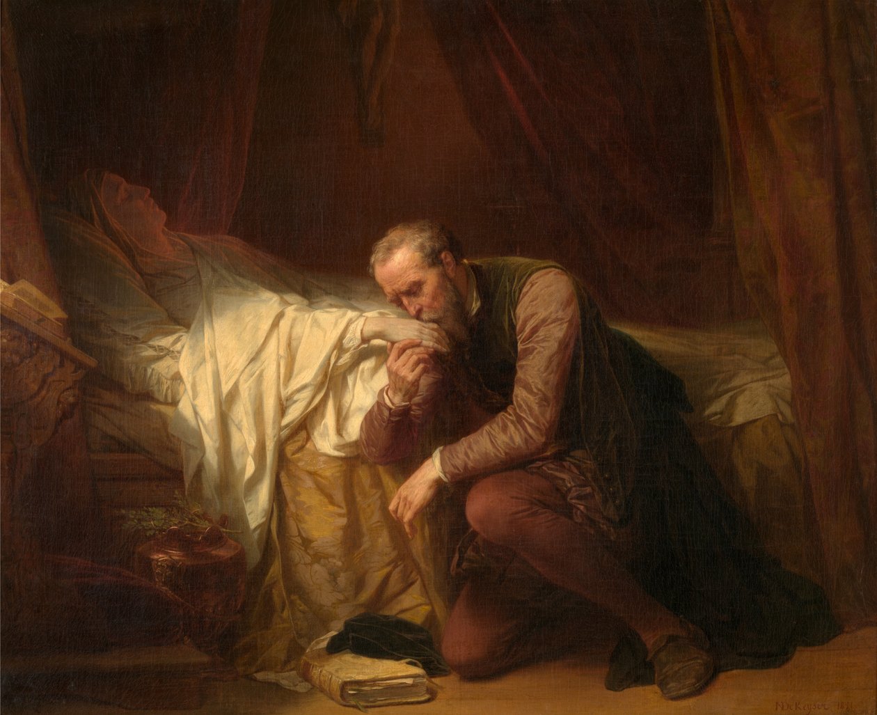 The Artist Michelangelo at the Deathbed of Vittoria Colonna by Nicaise de Keyser