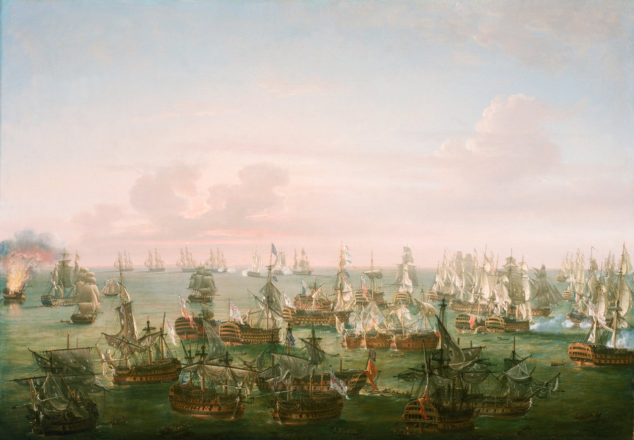 The Battle of Trafalgar, 21 October 1805, End of the Action (c.1808) by Nicholas Pocock