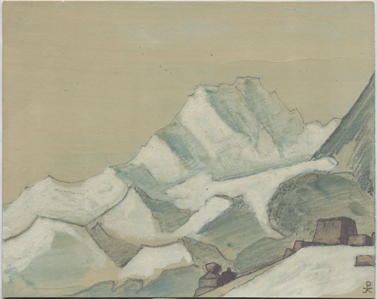 Himalayas beyond the Clouds, sketch by Nicholas Roerich