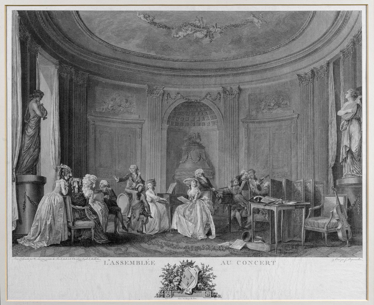 The Assembly at the Concert, engraved by Francois Nicolas Barthelemy Dequevauviller by Niclas II Lafrensen