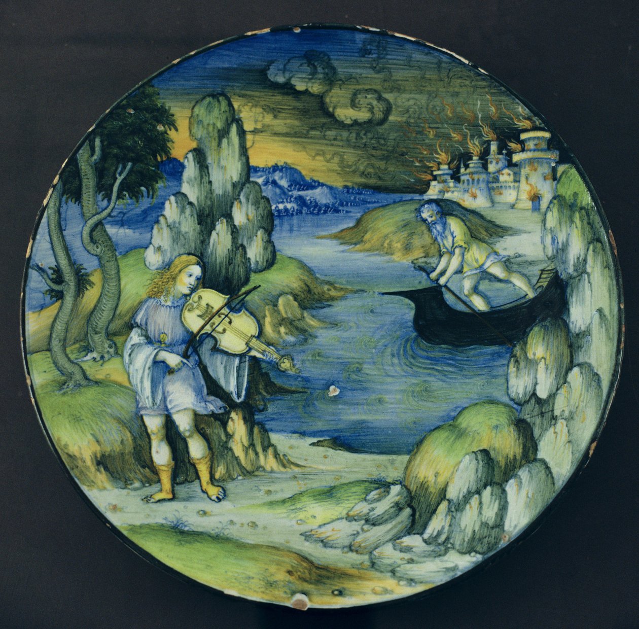 Orpheus and Charon, Maiolica Plate, c.1515 by Nicolò Pellipario