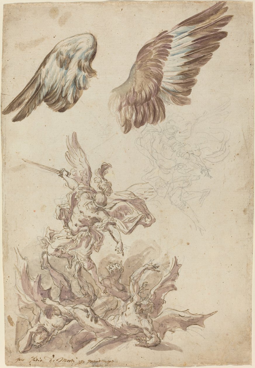 Studies for Saint Michael Defeating the Rebel Angels by Nicolò Ricciolini