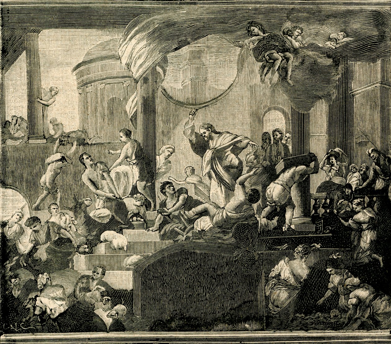Jesus Driving Merchants from Temple, Basilica of Sant