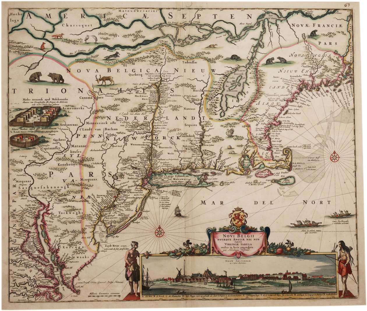 New Netherland and New England, 1682 by Nicolaes the Younger Visscher