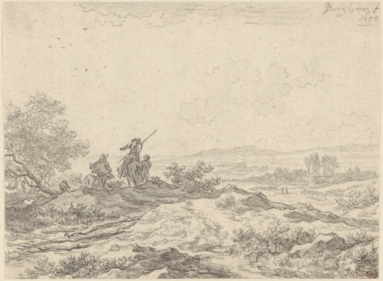 Dune Landscape with Shepherds by Nicolaes Berchem
