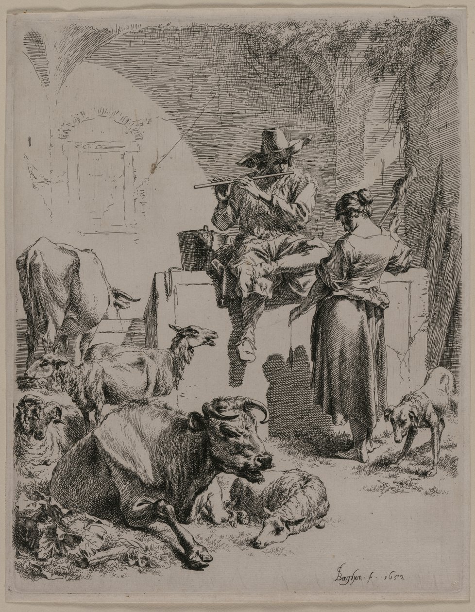 The Piping Shepherd by Nicolaes Berchem