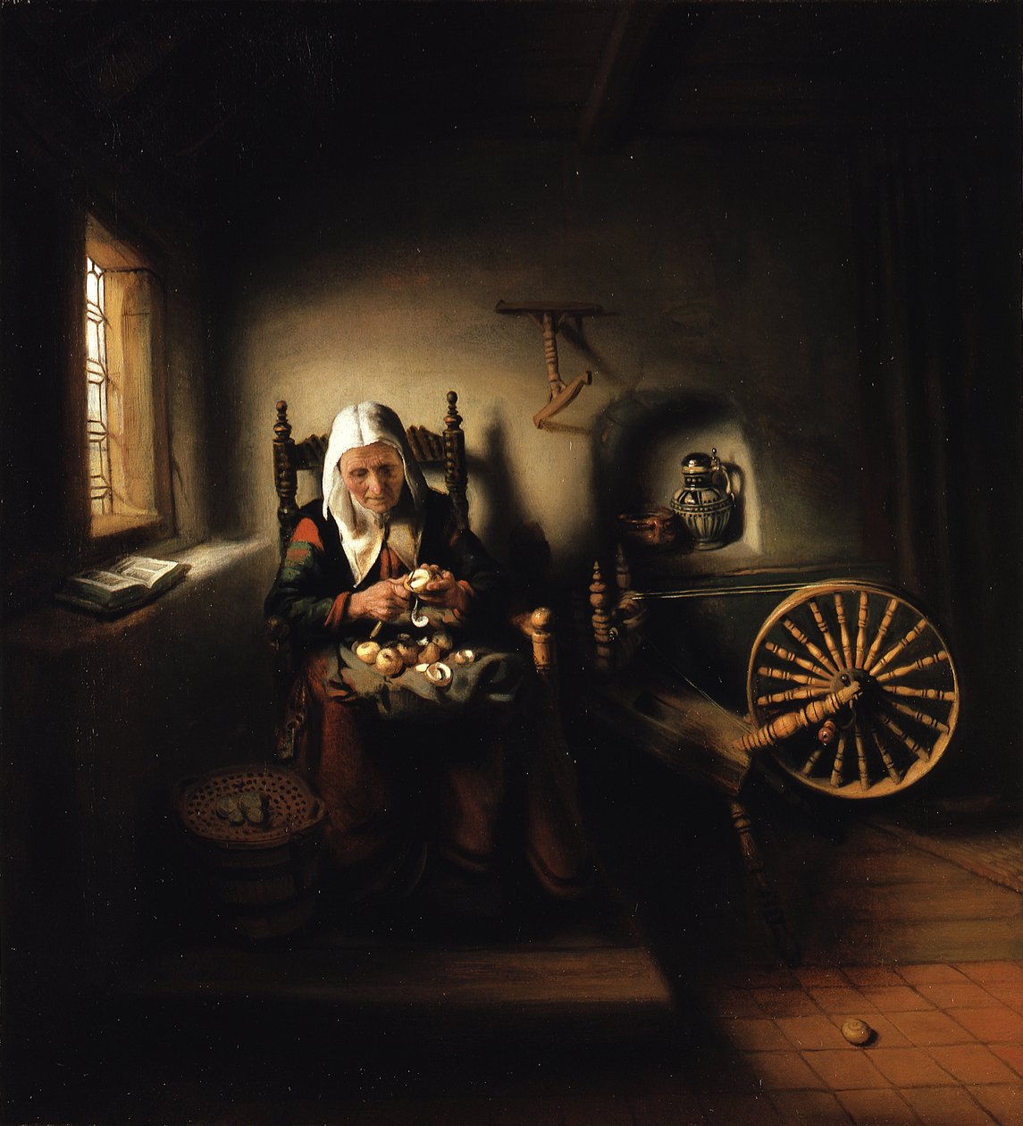 Old Woman Peeling Apples by Nicolaes Maes