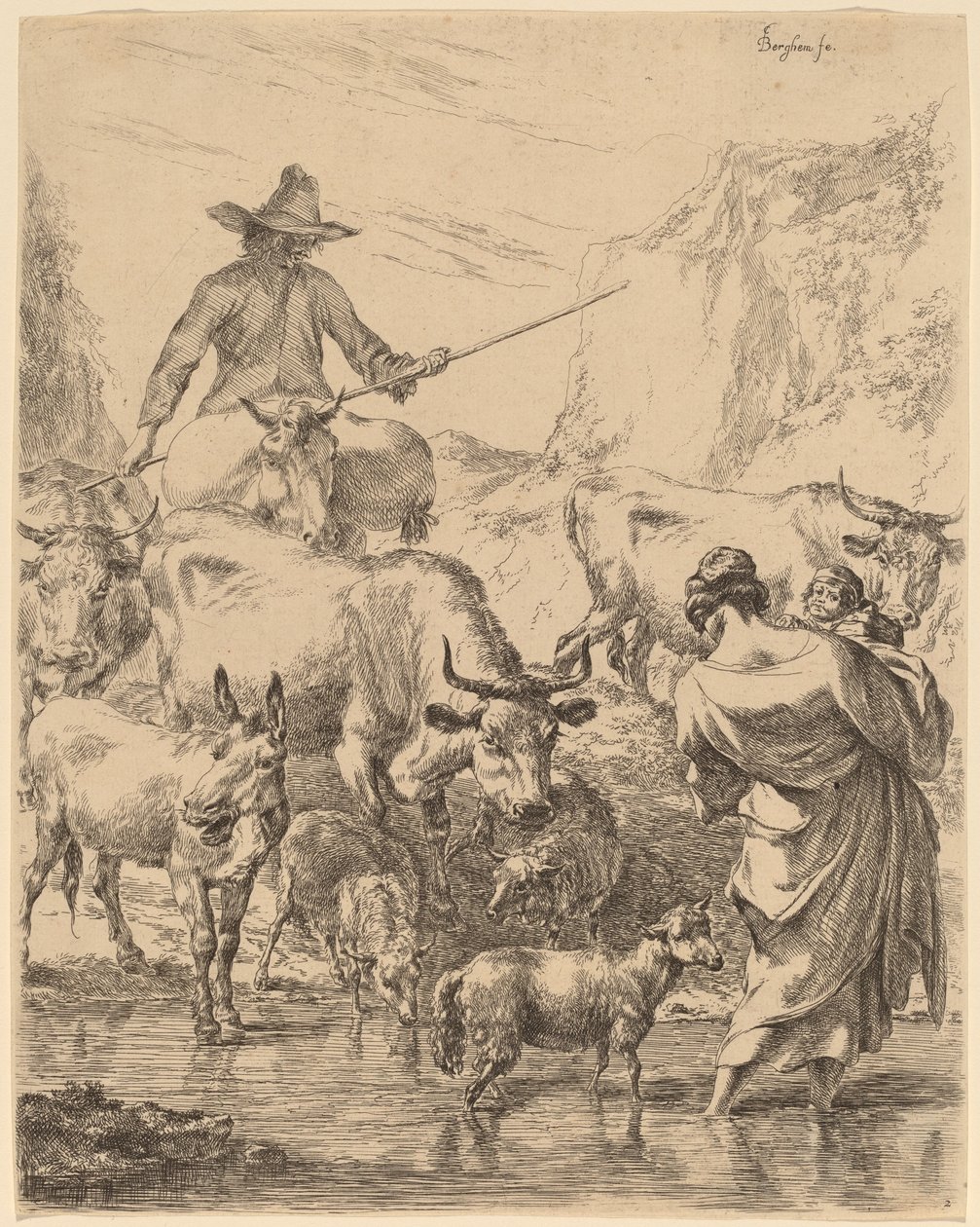 Herd Crossing the Brook by Nicolaes Pietersz Berchem